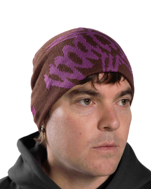 Symmetry & Reflection Beanie in Brown