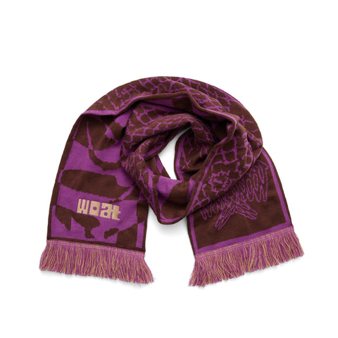 Symmetry & Reflection Scarf in Brown/Purple