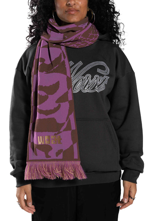 Symmetry & Reflection Scarf in Brown/Purple