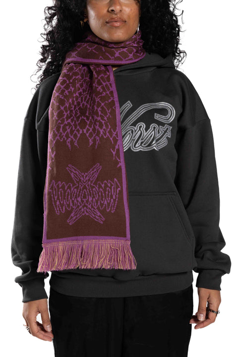 Symmetry & Reflection Scarf in Brown/Purple