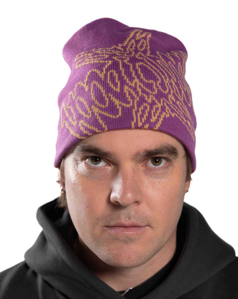 Symmetry & Reflection Beanie in Purple