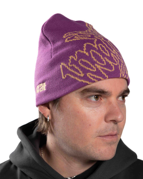 Symmetry & Reflection Beanie in Purple